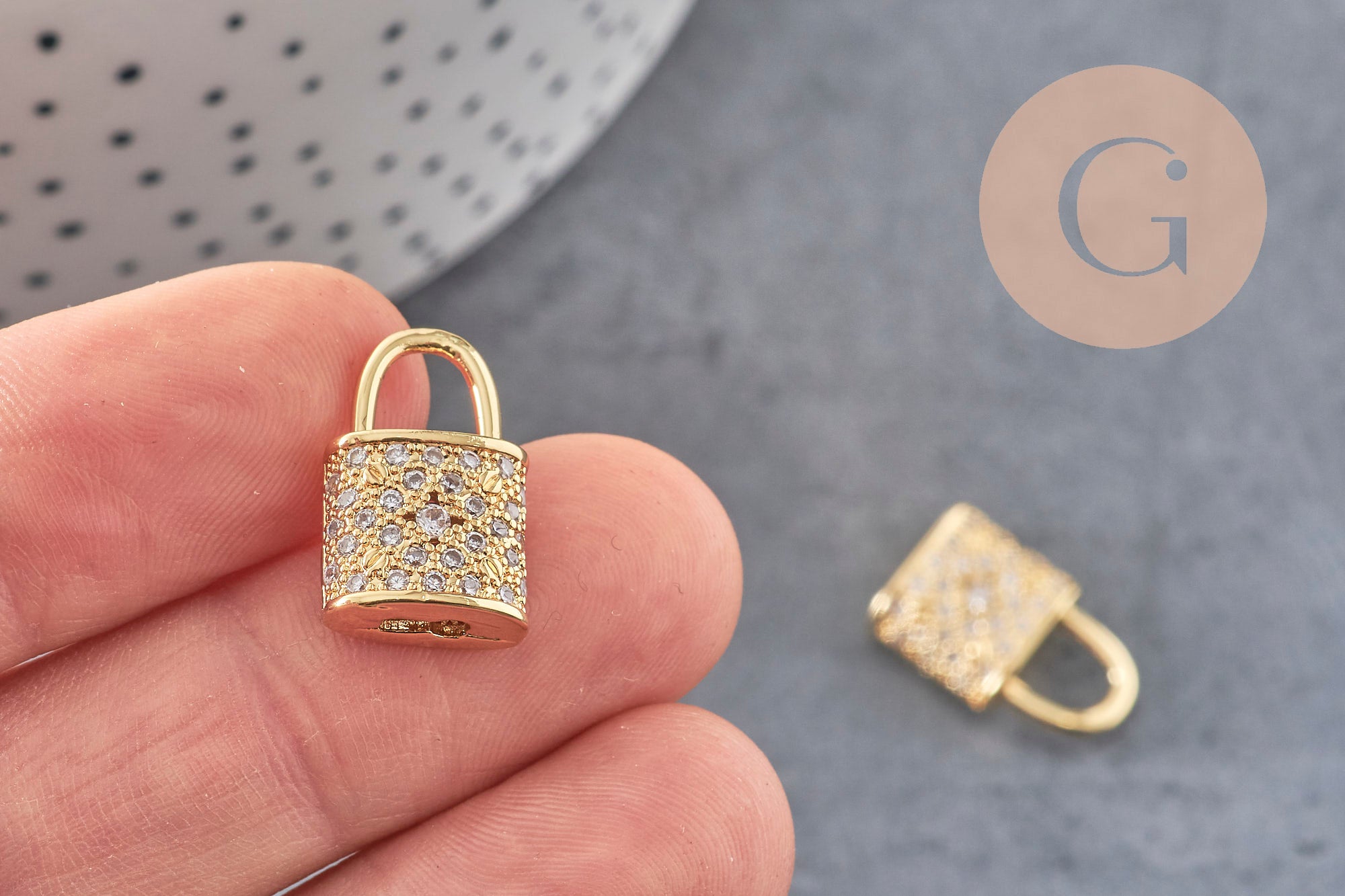 Gingerlily Pendentifs bijoux DIY breloque cadenas G2578 doré x1