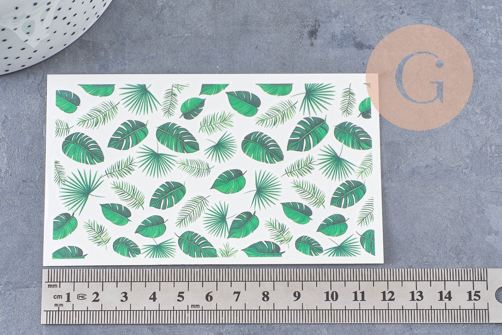 Gingerlily Pâte polymère G10548 feuille tropicale 12x7 cm