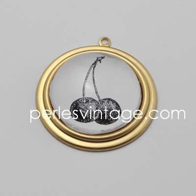 Gingerlily Pendentifs EP1 pendentif cerise laiton doré x1