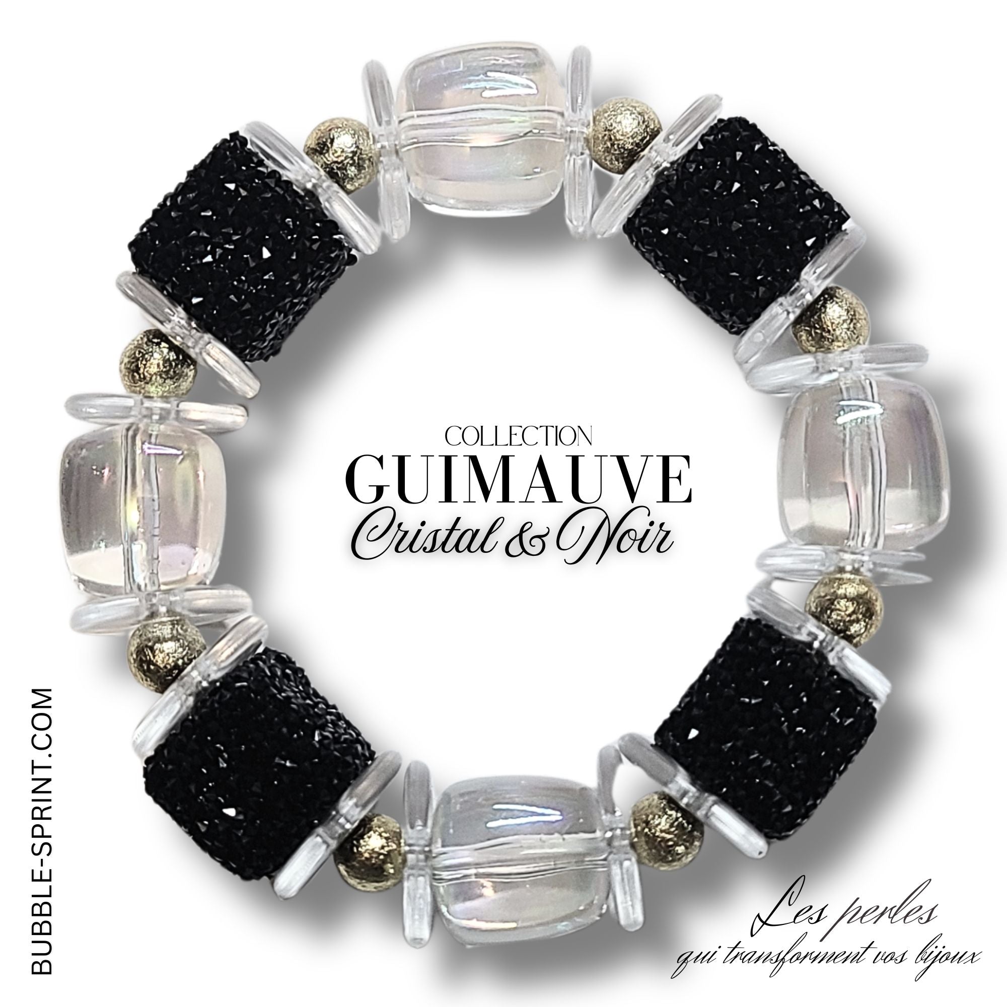 ARTSHOP Guimauve Cristal kit bracelet acrylique noir