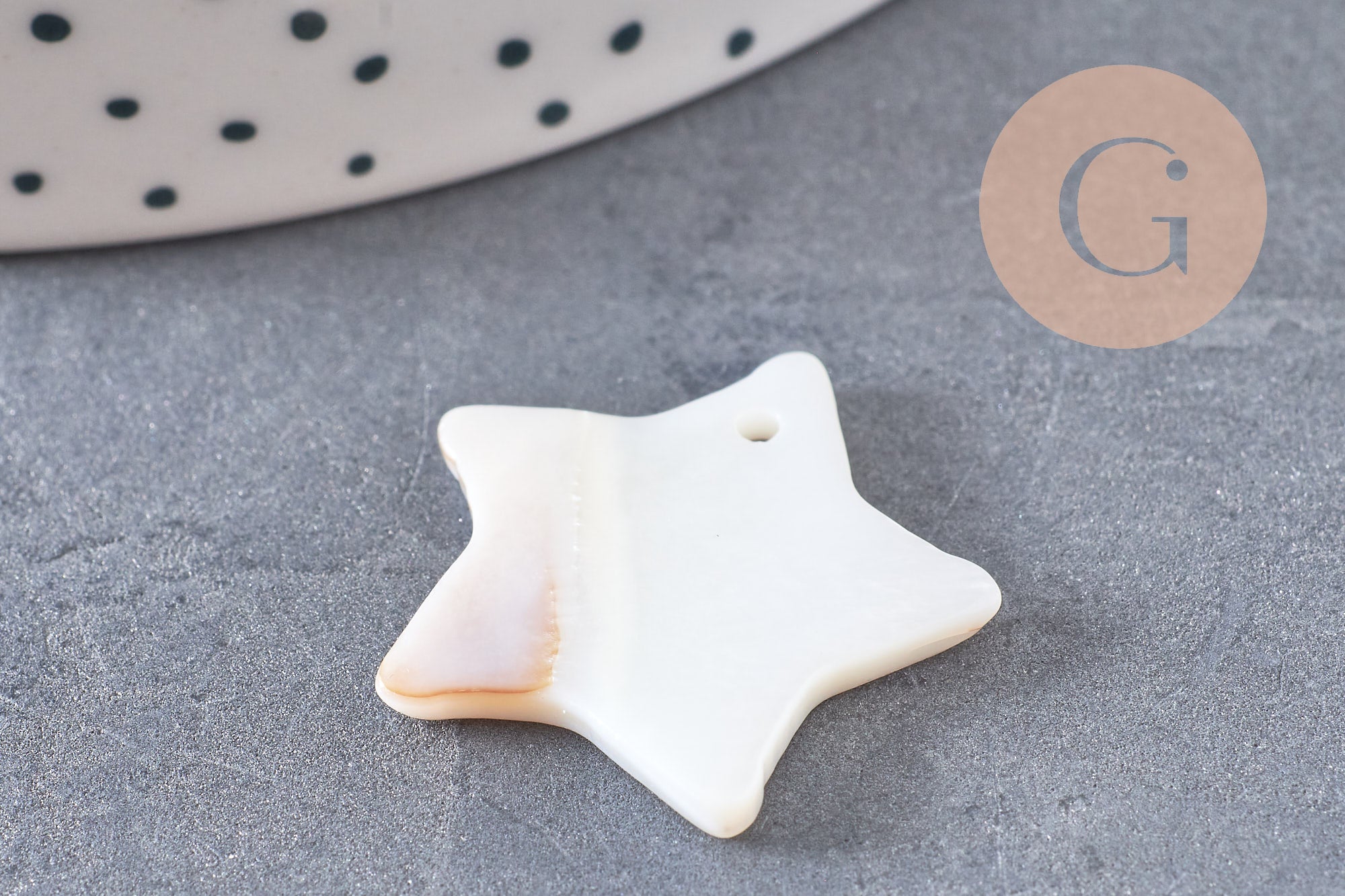 Gingerlily Perles Charm étoile pendentif nacre blanche 25mm x5