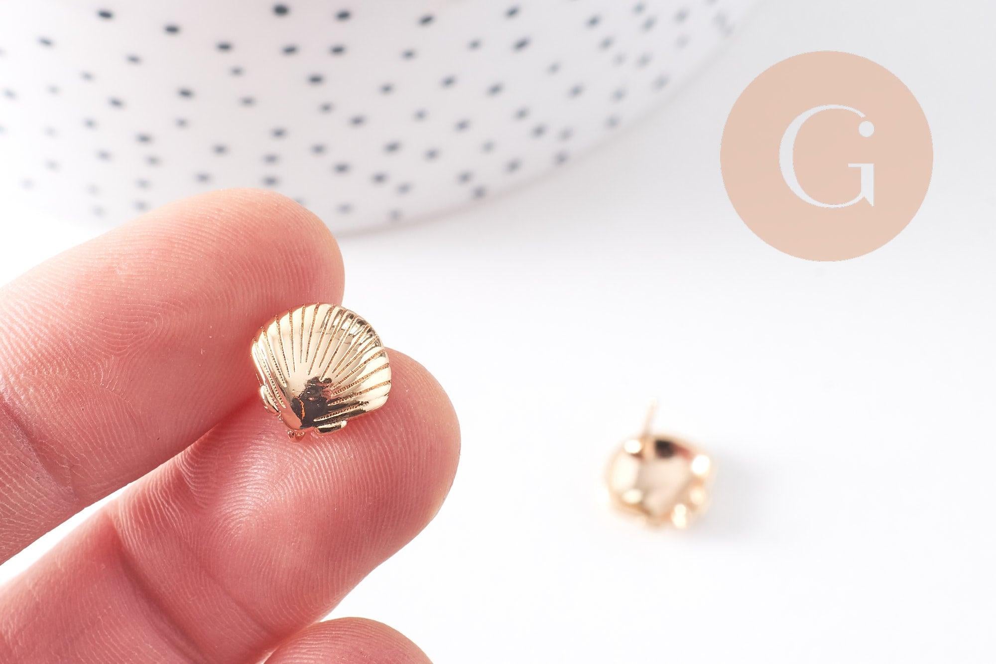 Gingerlily G10407 clous coquillage laiton doré 11mm x2