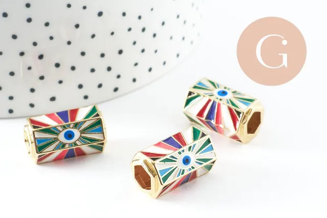 Gingerlily Perles G9779 tube œil laiton doré 21mm x1