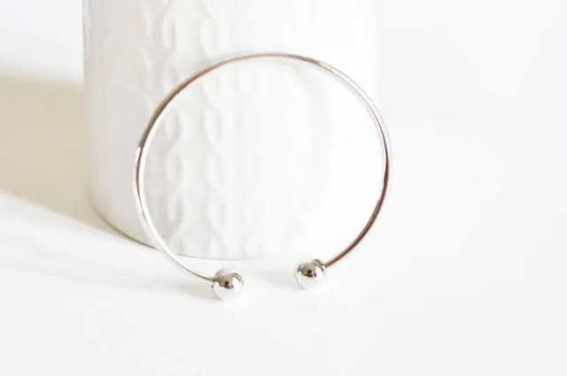 Gingerlily G2313 bracelet jonc rhodium boules 60mm
