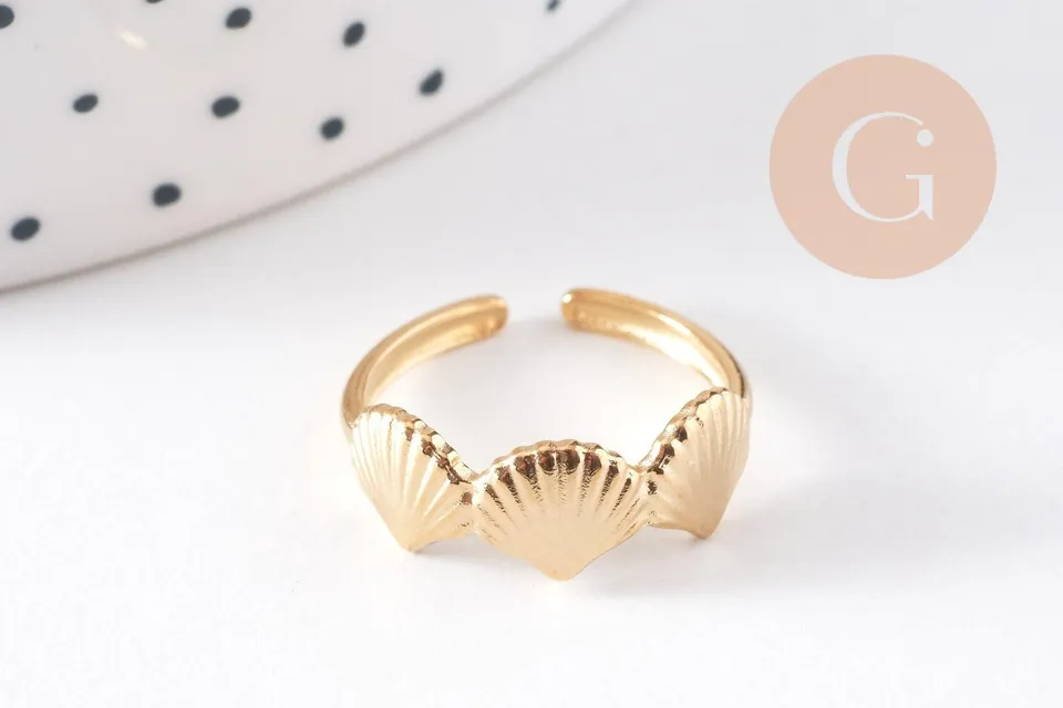 Gingerlily Apprêts G10365 bague réglable coquillages dorée x1