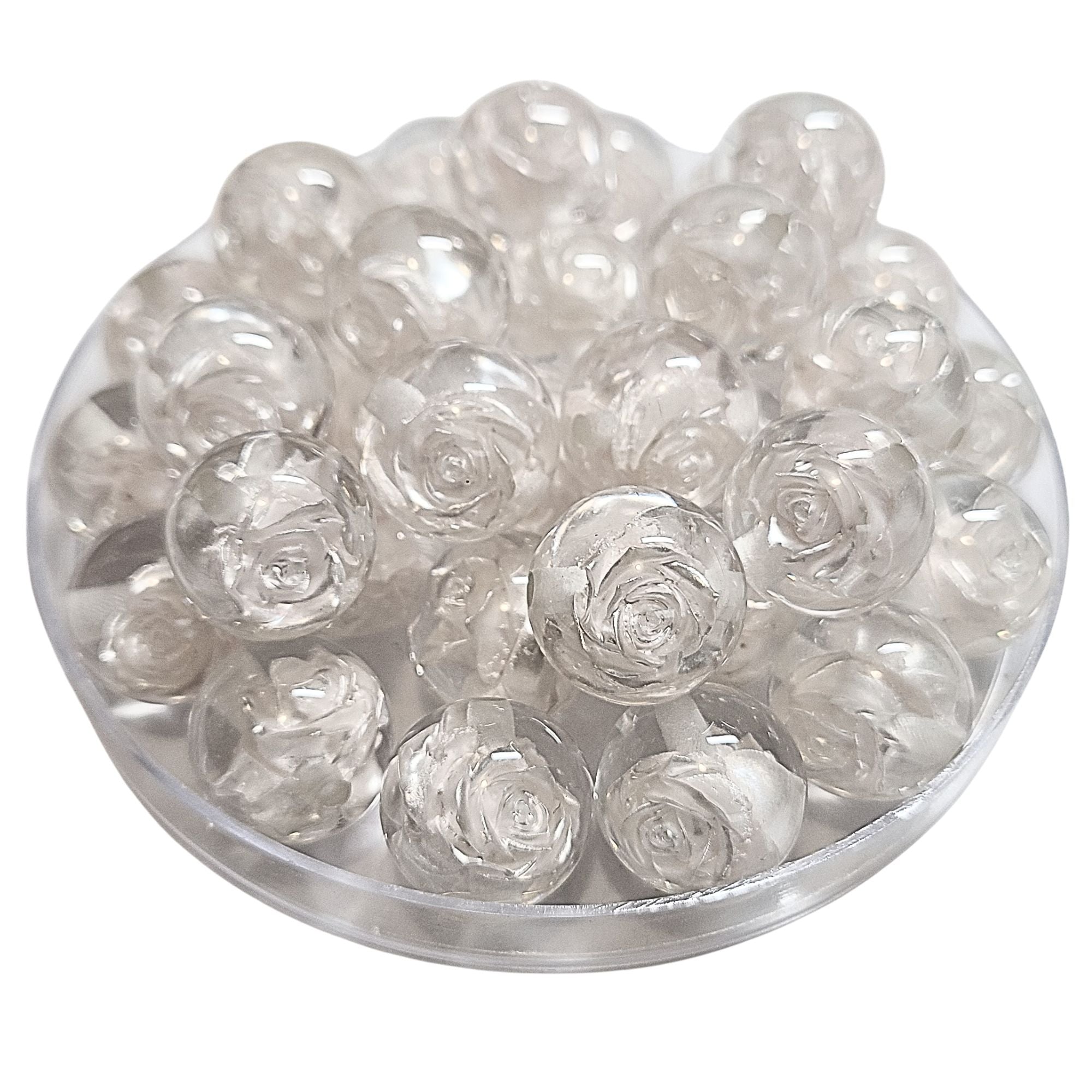 Artshop 303 boules acryliques fleurs 16mm blanc nacré x1