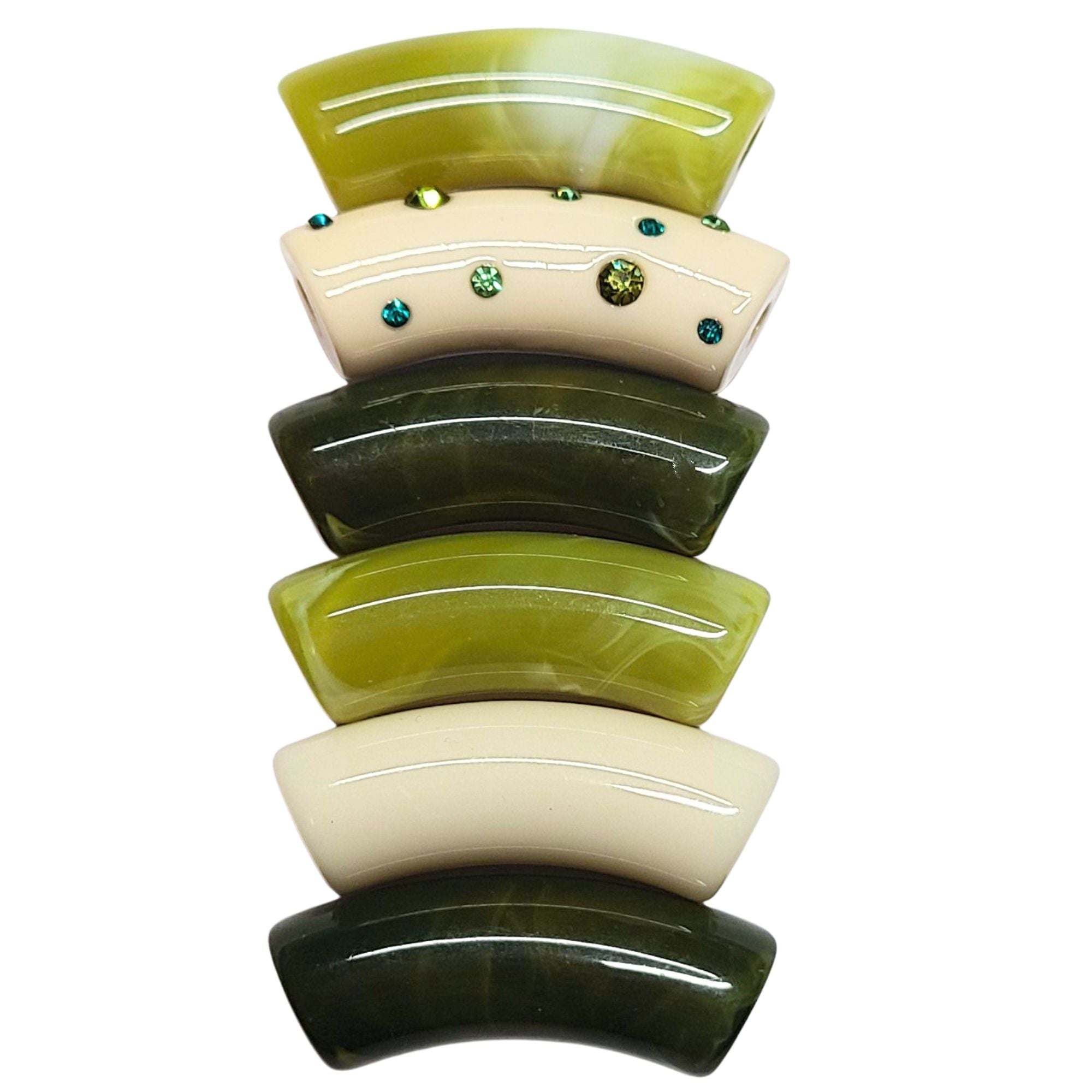 ARTSHOP Camaïeux 220 perles tubes vert lot 6