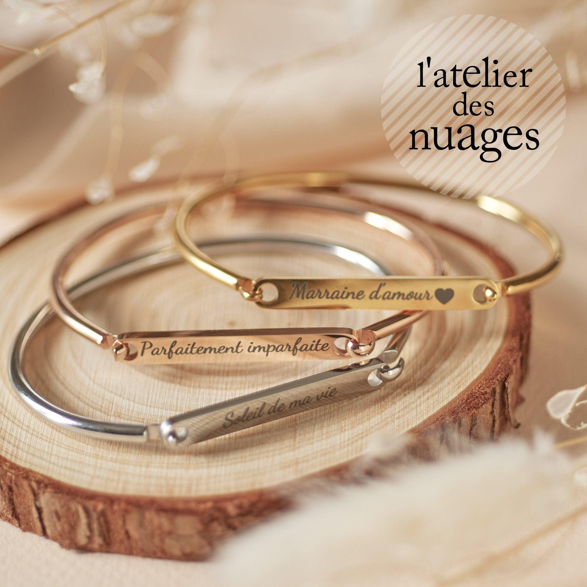 Gingerlily ADN4 bracelet jonc acier message 4mm or