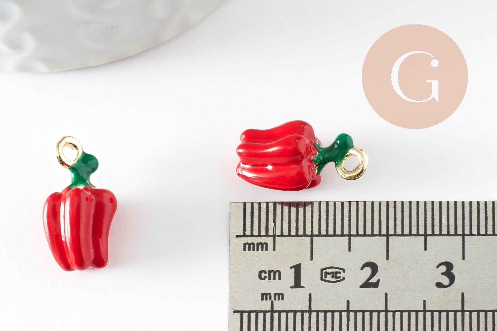 Gingerlily Poivron G9501 breloque émail rouge 18mm x1