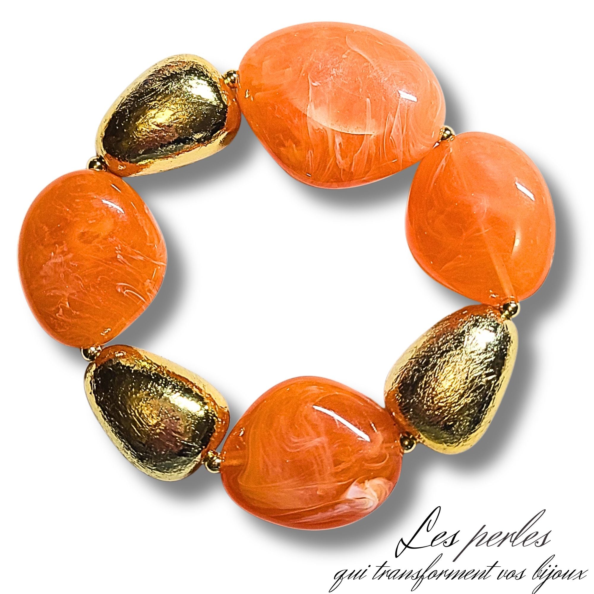 ARTSHOP Galets TIKA 5 galet mandarine marbré 37 mm x1