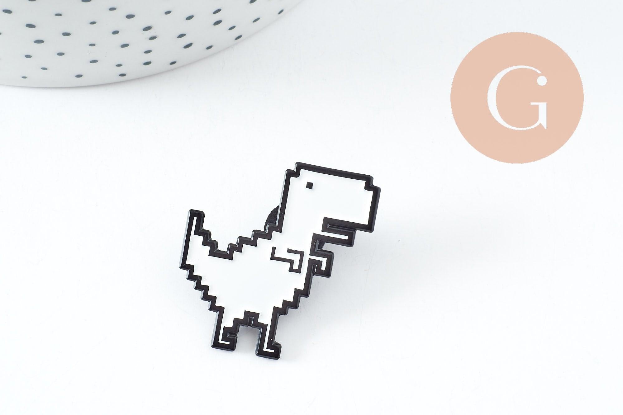 Gingerlily Broches pin's G9741 pin's dinosaure pixel doré 33mm