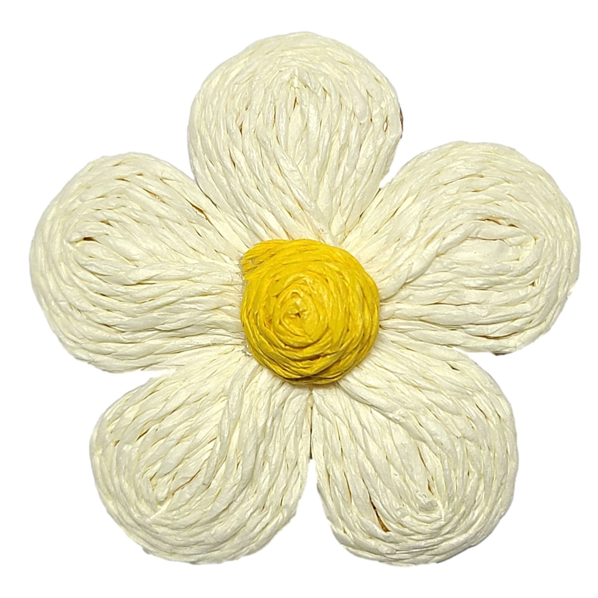 ARTSHOP Flower Power #1 Ivoire fleur marguerite raphia 55mm