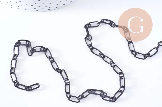 Gingerlily Chaînes DIY chaîne maille rectangle G1394 noire 94cm
