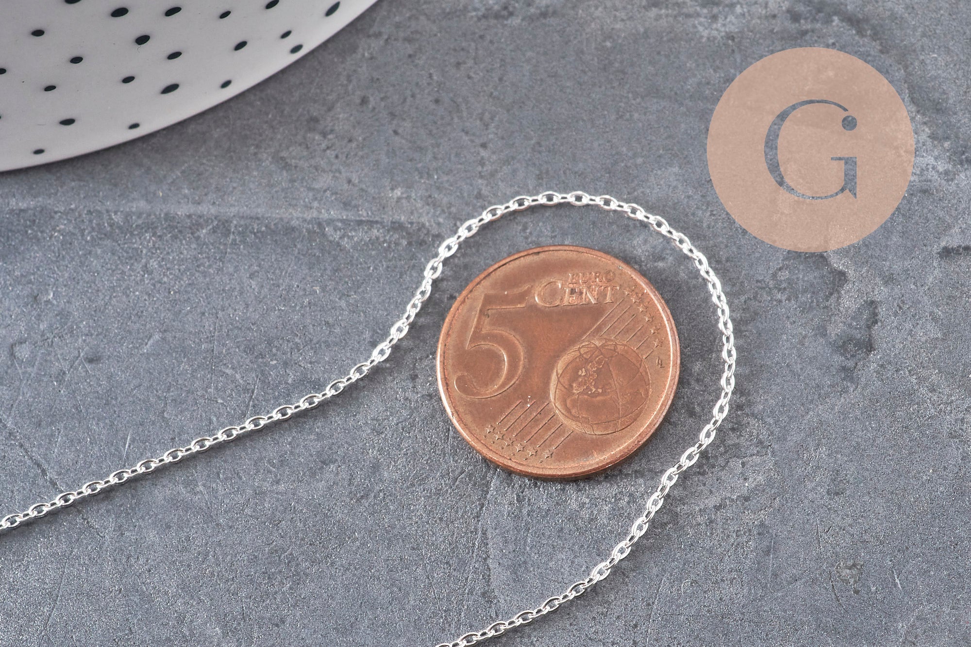 Gingerlily Chaînes collier forçat argenté 40cm 1,5mm x1