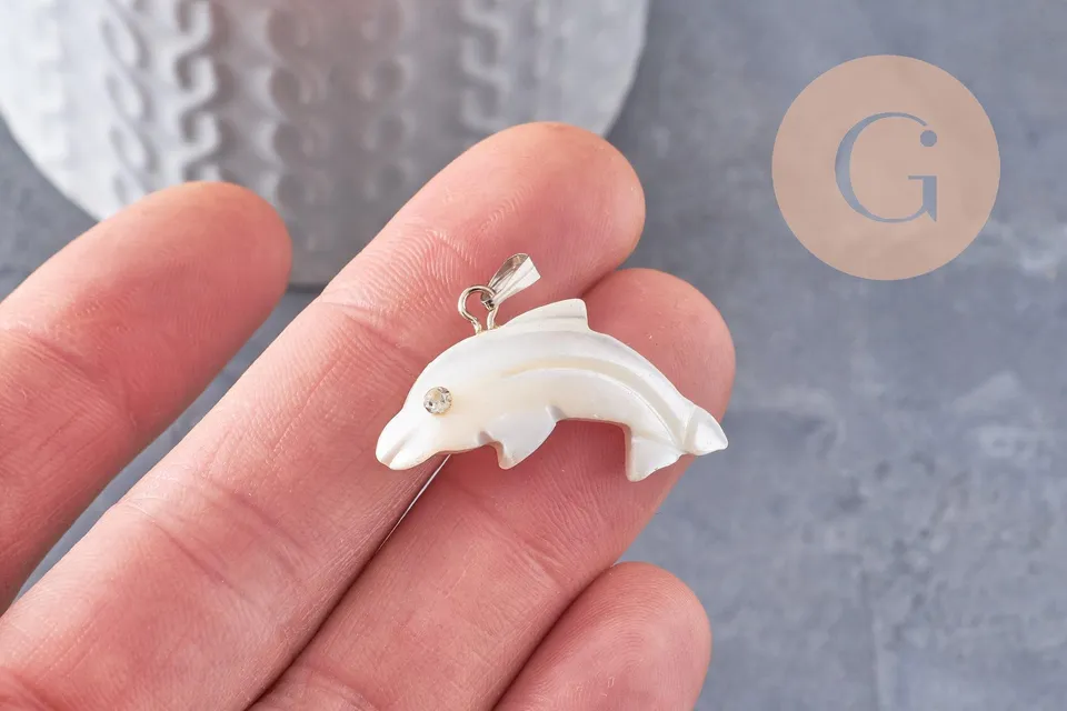 Gingerlily Pendentifs G9916 pendentif dauphin nacre x1