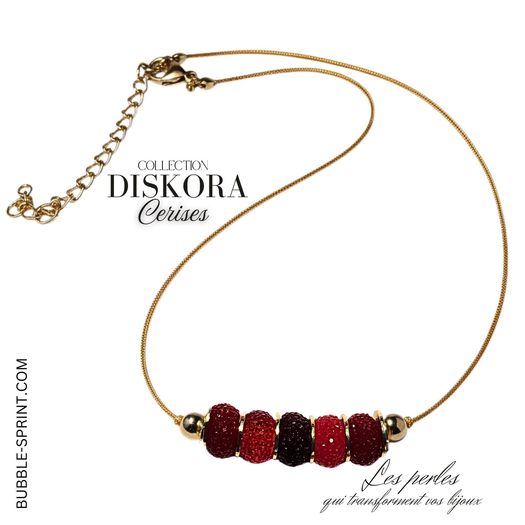 ARTSHOP DISKORA Cerises collier kit à faire soi-même ajustable