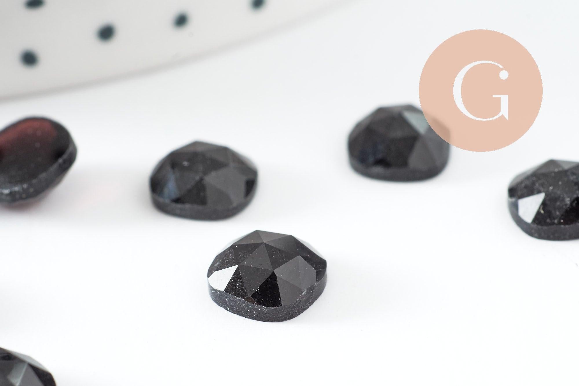 Gingerlily Pierres cabochon carré obsidienne naturelle 8x8mm x1