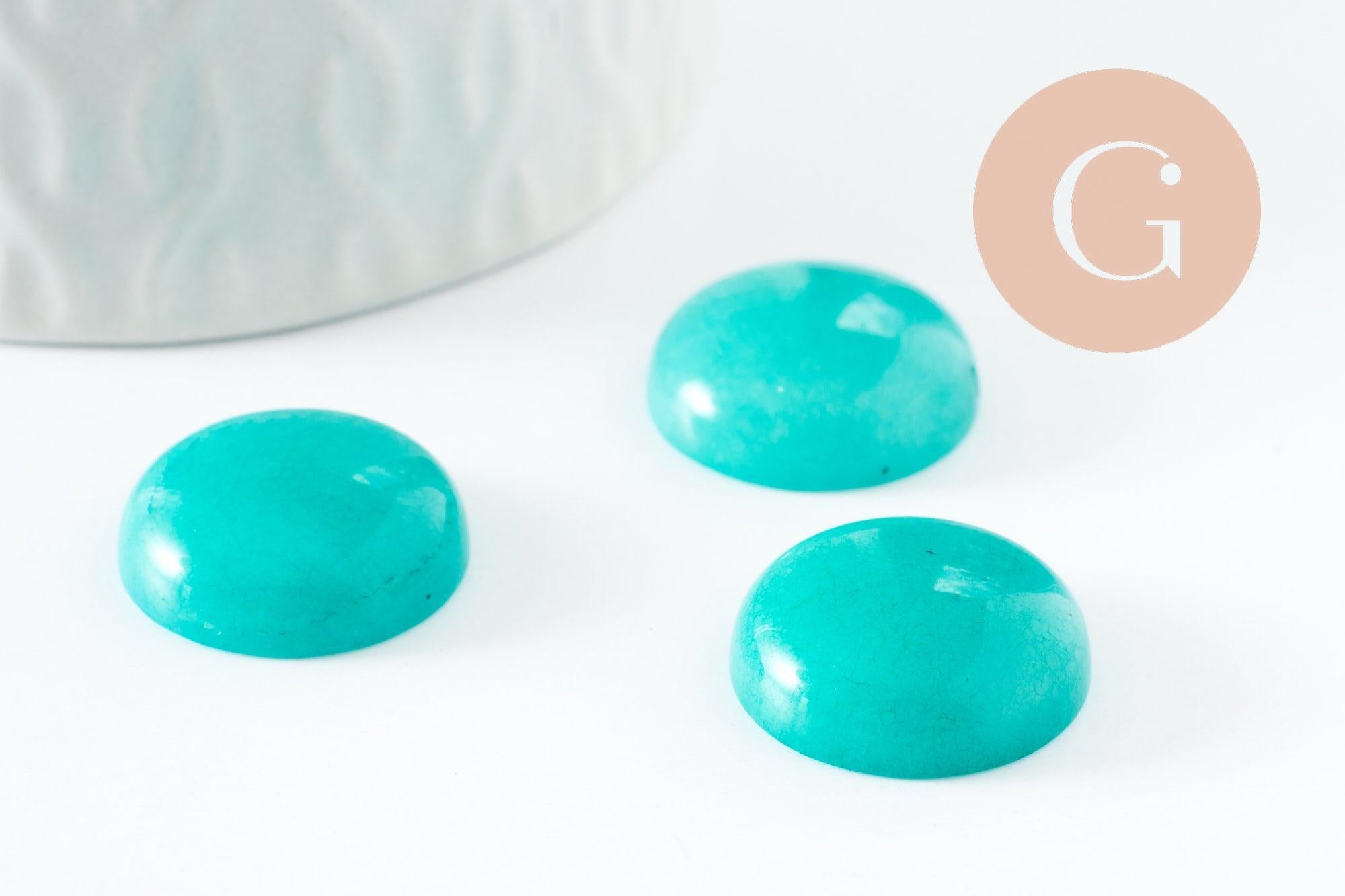 Gingerlily Cabochon Rond Jade Naturel Turquoise 20 mm x1