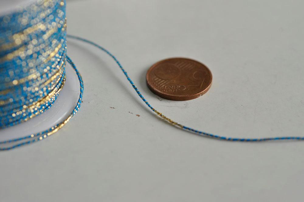 Gingerlily Perles cordon bleu or nylon 1.5mm 1m G301