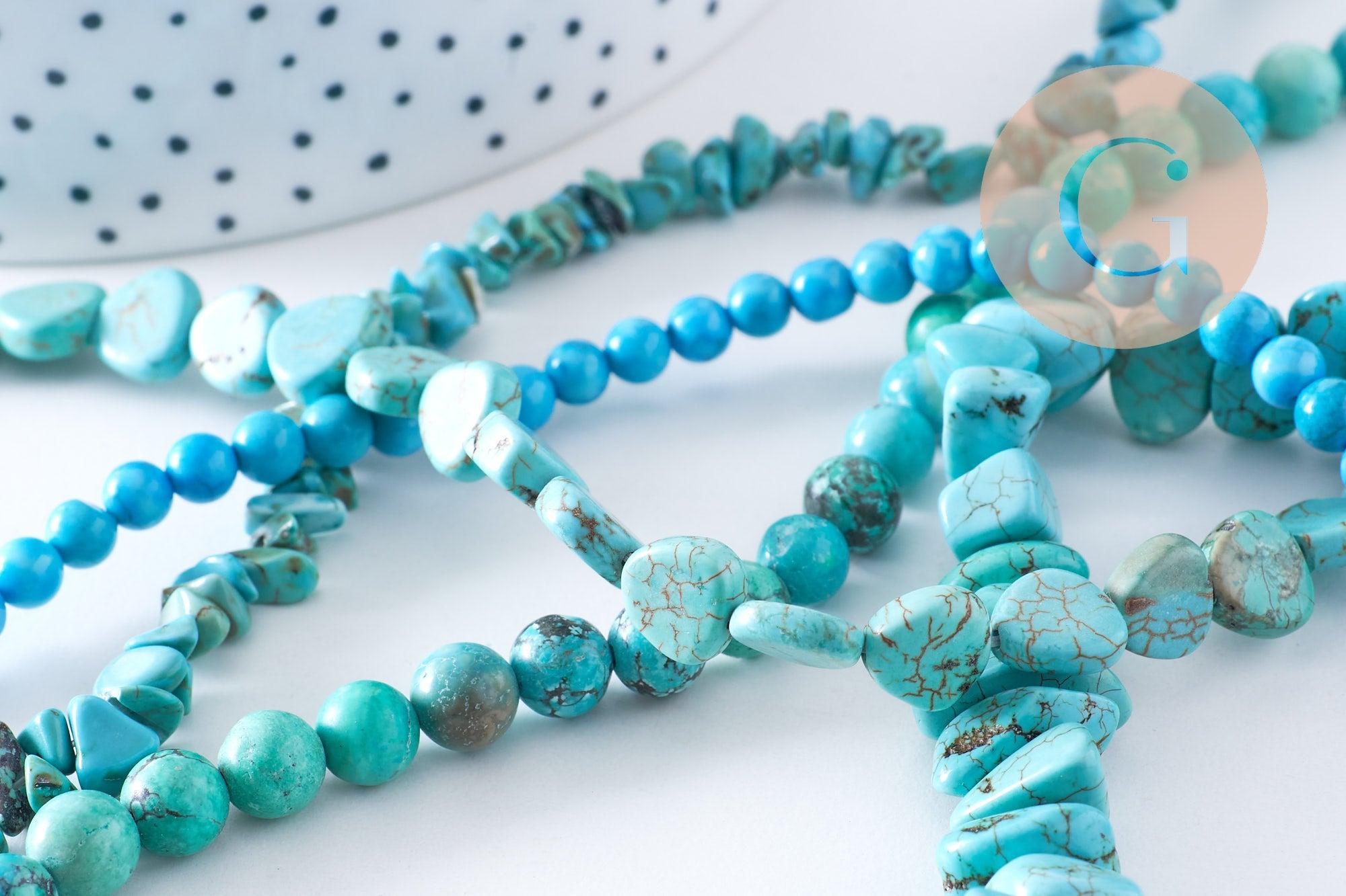 Gingerlily Perles howlite turquoise G1851 fil 37cm 12-18mm