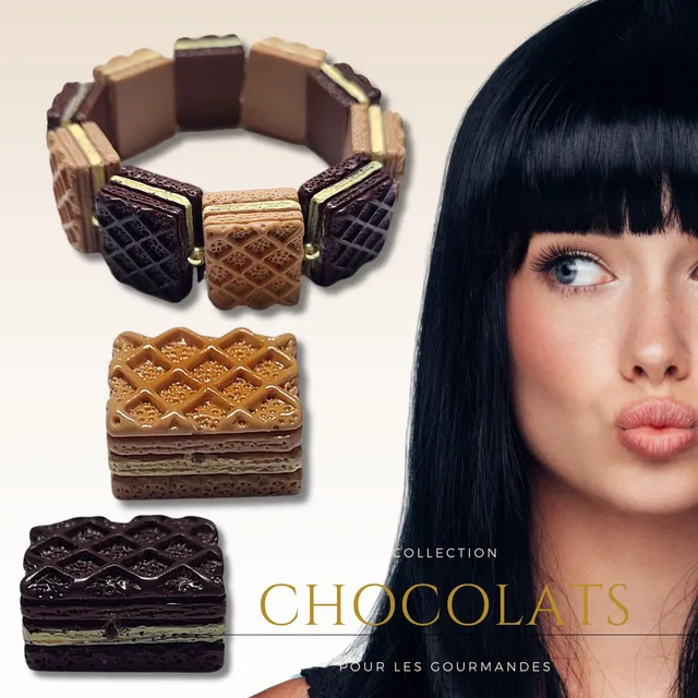 ARTSHOP Bijoux en KITS bracelet gaufrettes Choco/caramel