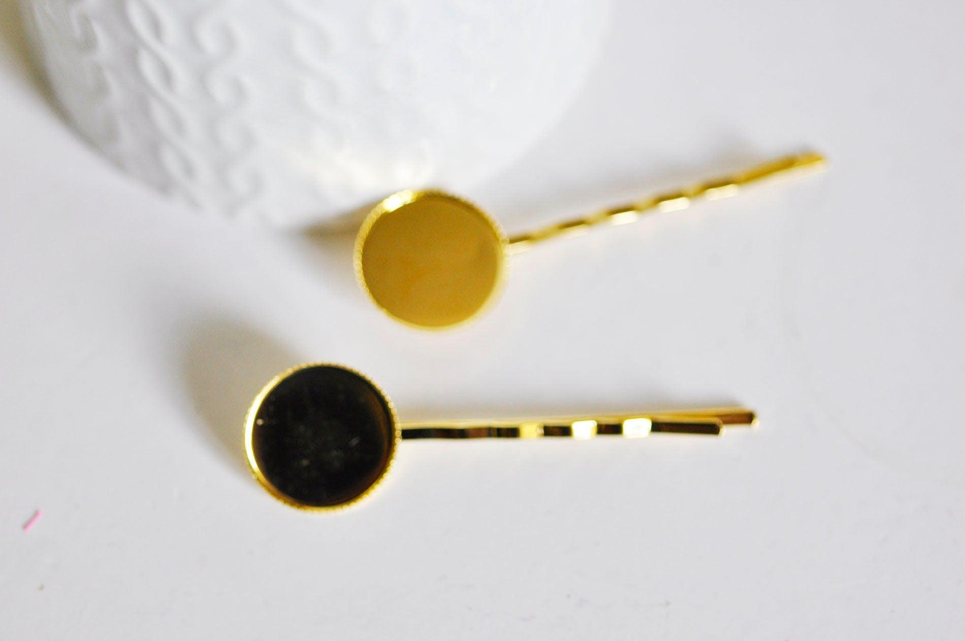 Gingerlily Perles G361 support barrette doré cabochon 18mm x5