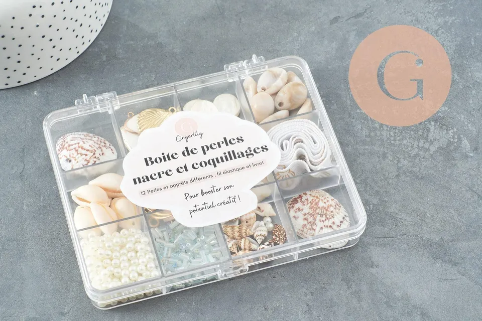 Gingerlily Nacre G11303 kit bijoux coquillage blanc x1