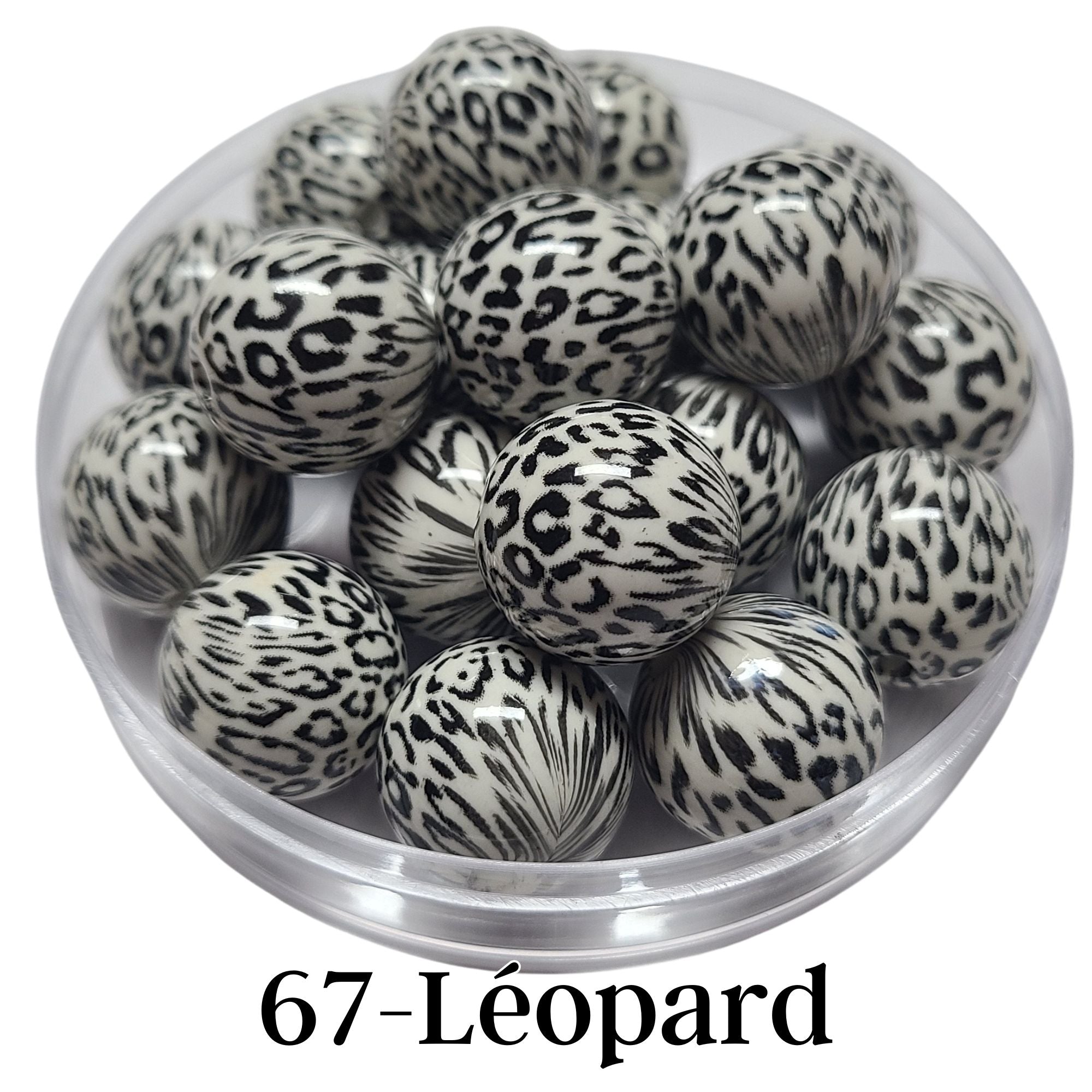 ARTSHOP Boules 20MM 67 perle ronde léopard x1