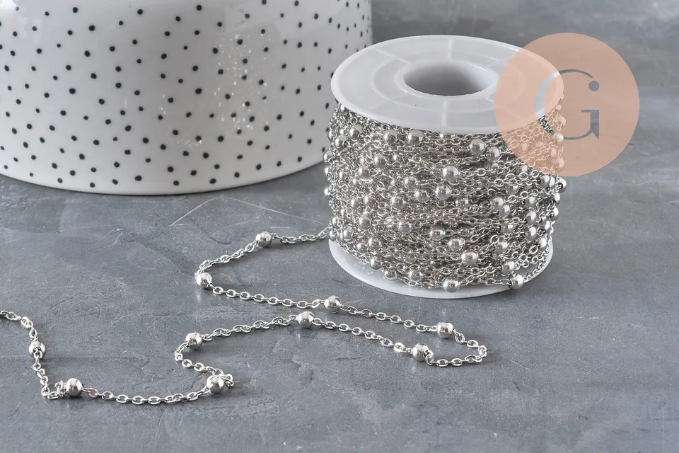 Gingerlily Chaînes pour bijoux DIY G11336 chaîne satellite platine 1 m