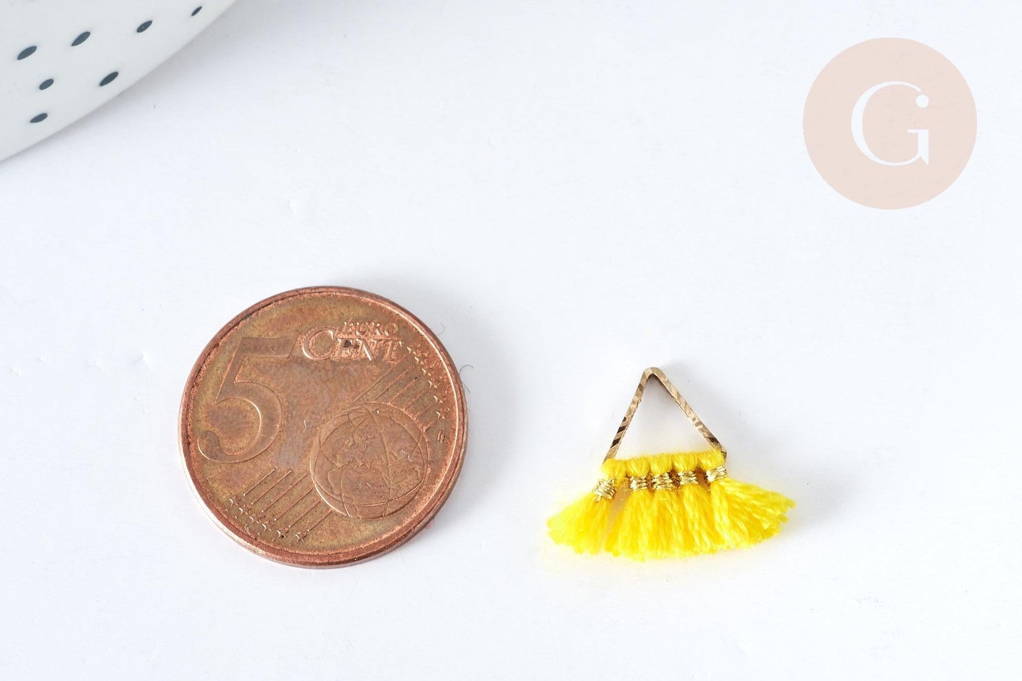 Gingerlily Breloque pompon G8215 jaune laiton doré 15mm x1