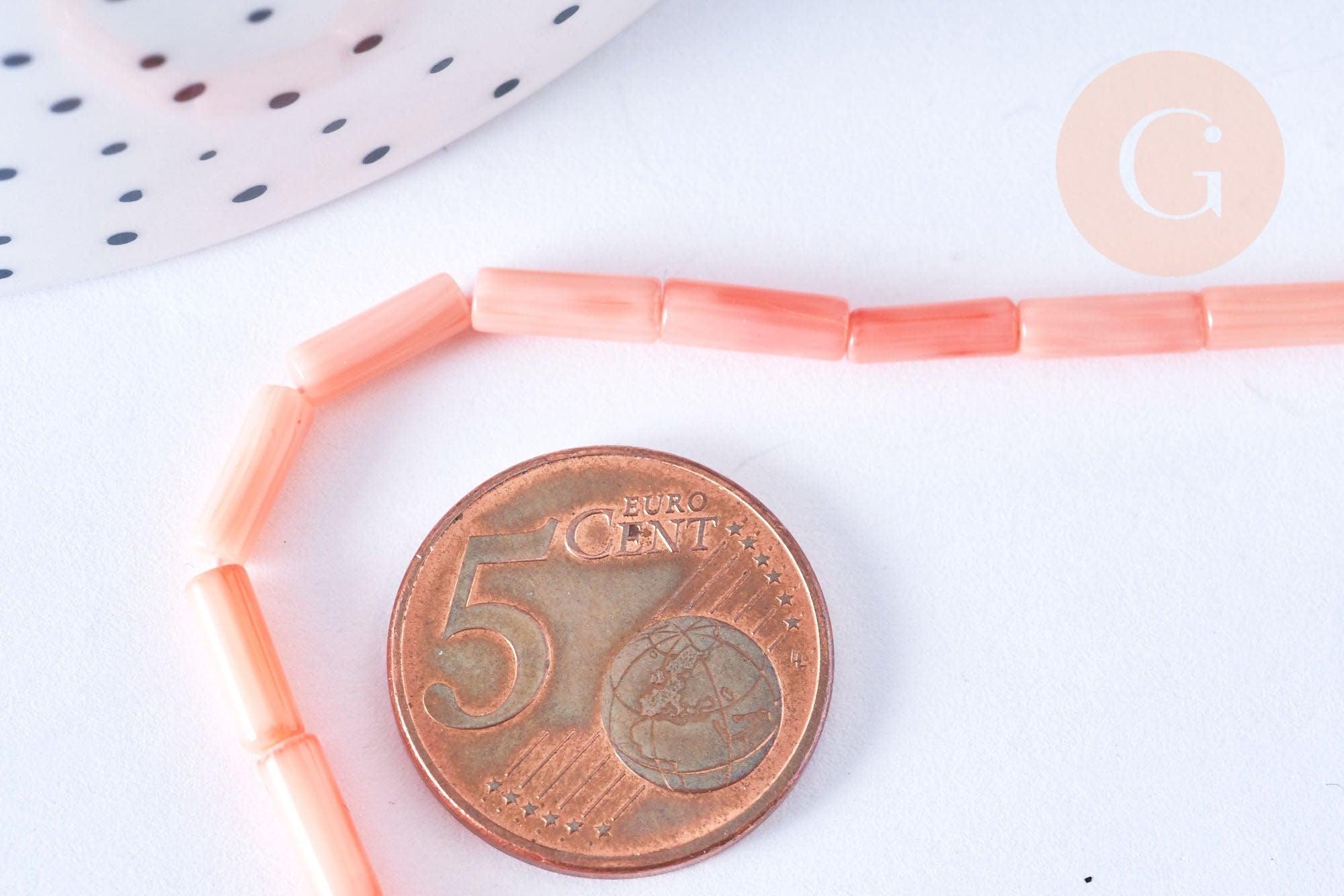 Gingerlily G6591 perle tube bambou mer rose fil 40cm