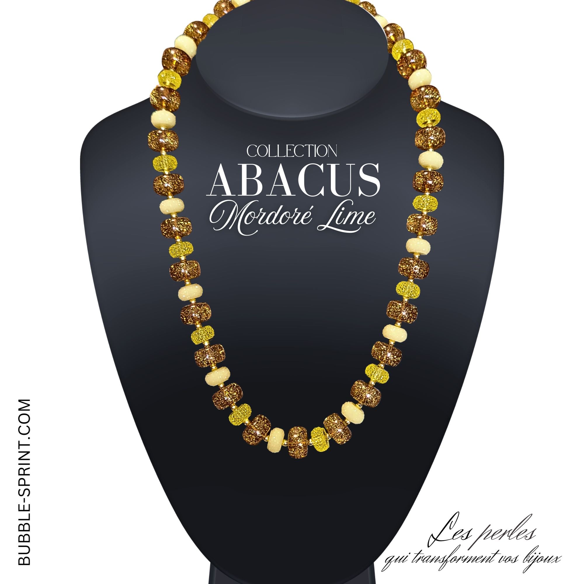 ARTSHOP ABACUS Mordoré Lime collier kit 54 cm à faire