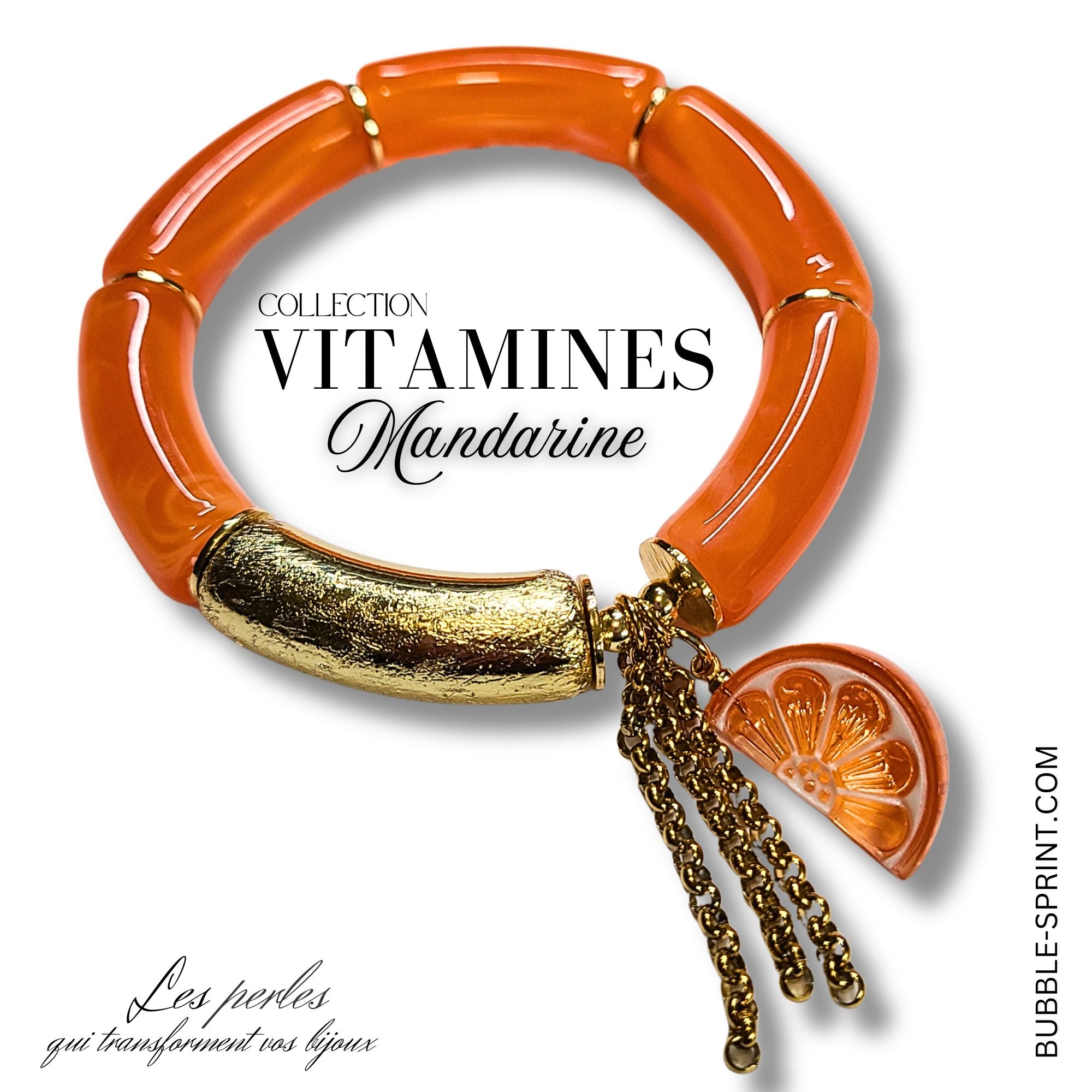 ARTSHOP Vitamines bracelet signature orange monté acrylique