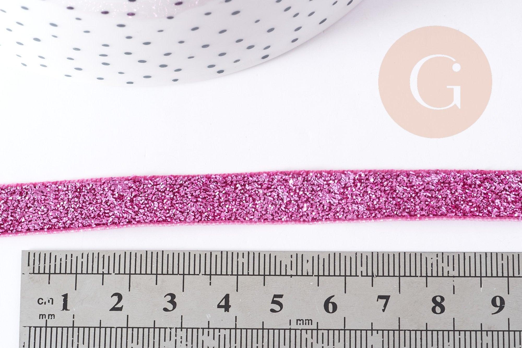 Gingerlily Cordons et fils Ruban G8906 paillettes rose 1 m 10mm