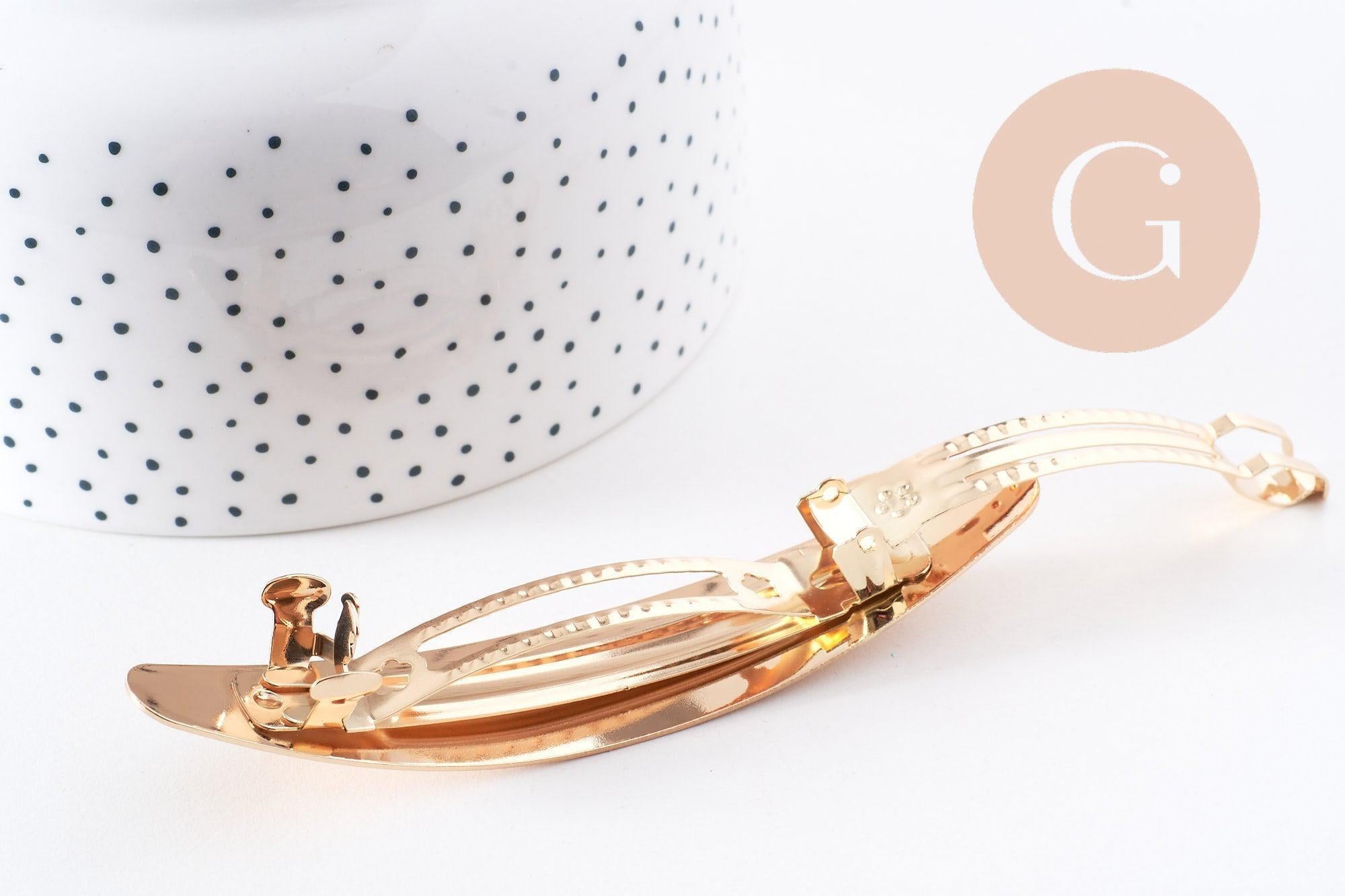 Gingerlily Support barrette clip zamac doré ovale 100mm G10160