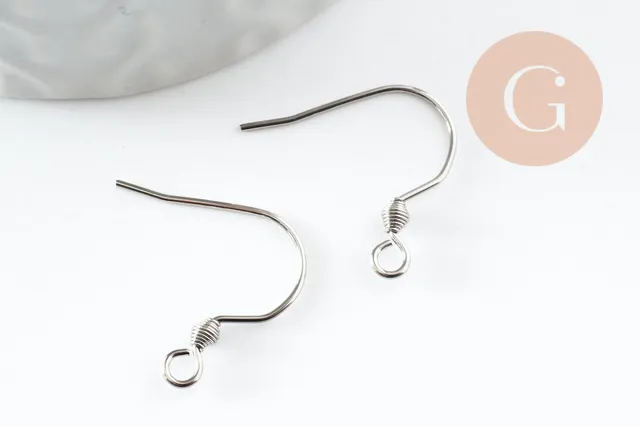 Gingerlily Apprêts Supports hameçons acier platine 17mm x10