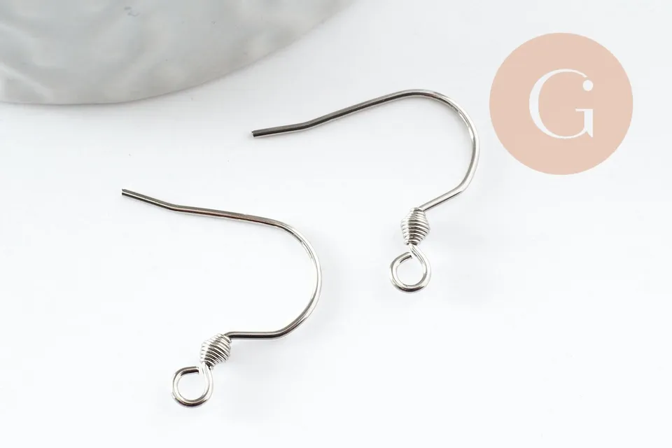 Gingerlily Apprêts Supports hameçons acier platine 17mm x10