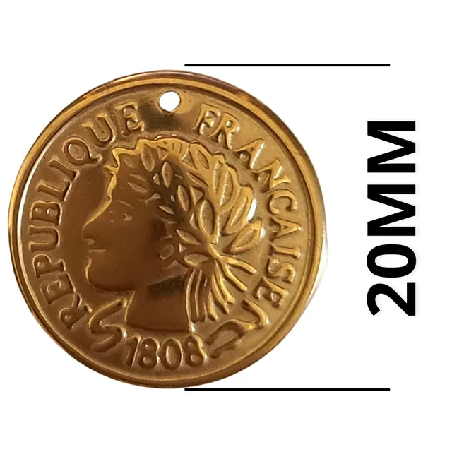ARTSHOP Pendentifs AI-12 breloque dorée acier inox 20mm x1