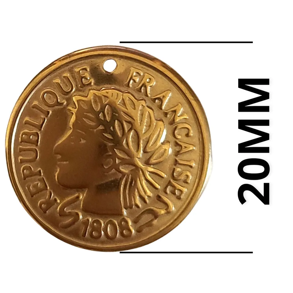ARTSHOP Pendentifs AI-12 breloque dorée acier inox 20mm x1