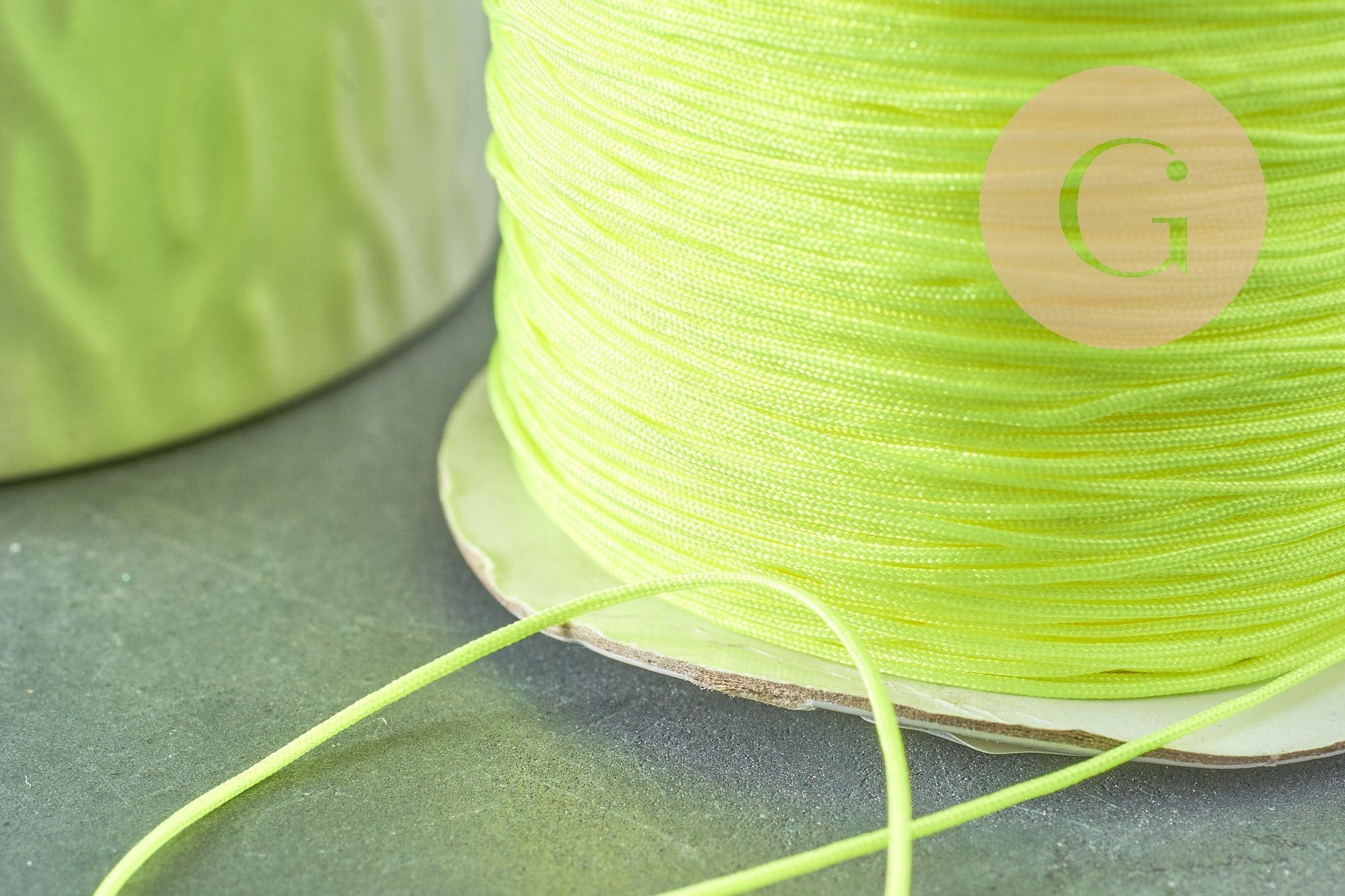 Gingerlily Fil de Jade Jaune Fluo Polyester 0,6mm 1m