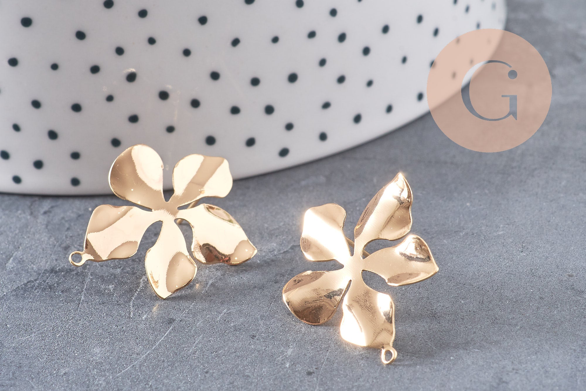 Gingerlily G10757 boucles d'oreilles fleur doré 18K x2