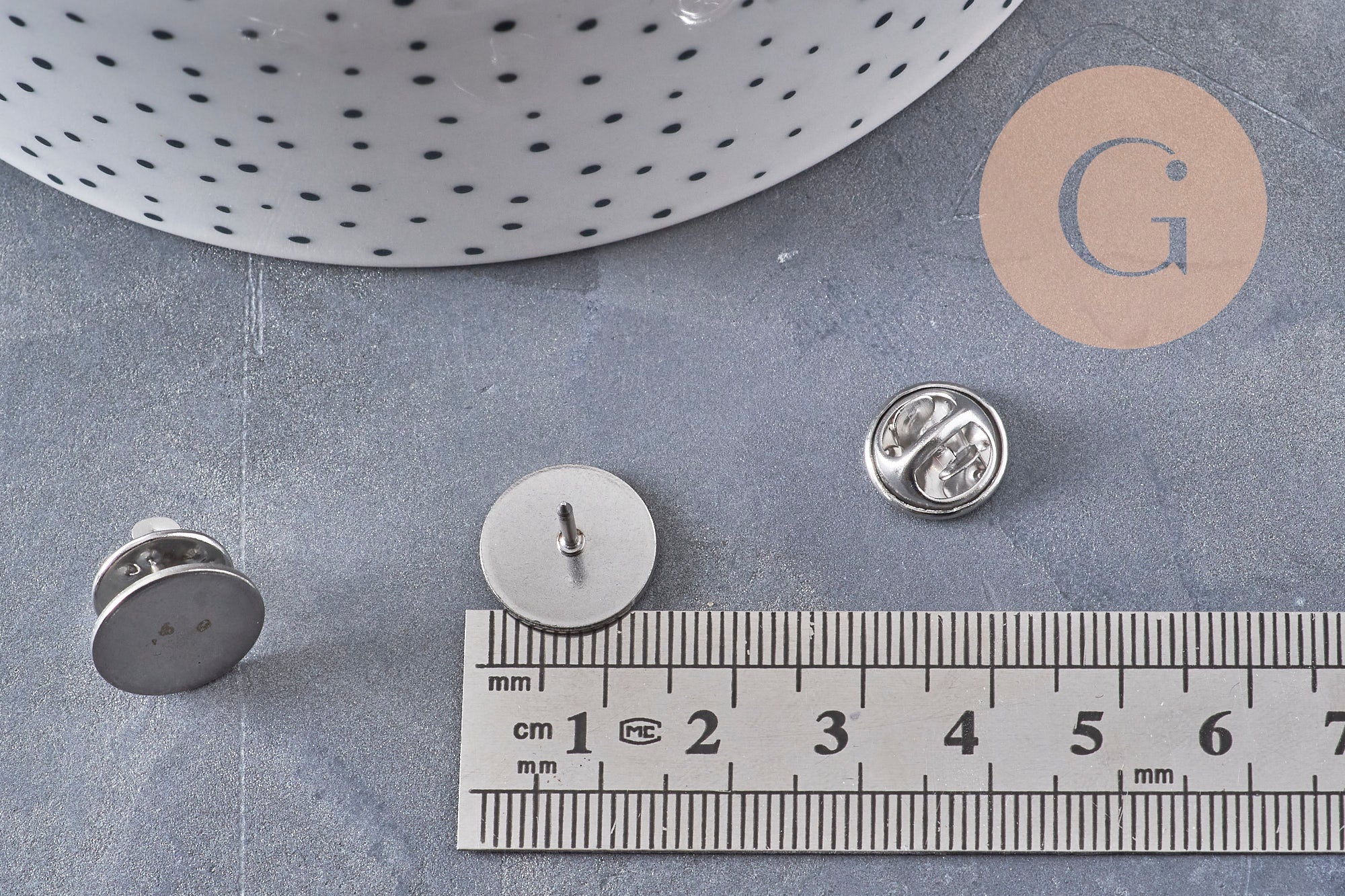 Gingerlily Apprêts Support pin's G10962 platine 14mm x5