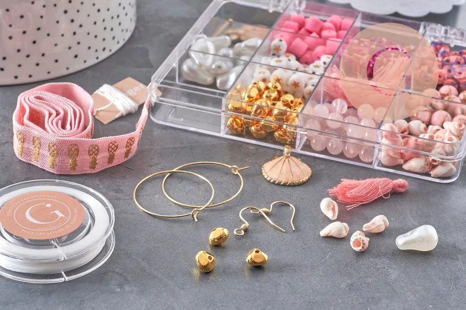 Gingerlily Kit Nacre & Coquillage rose coffret perles x1