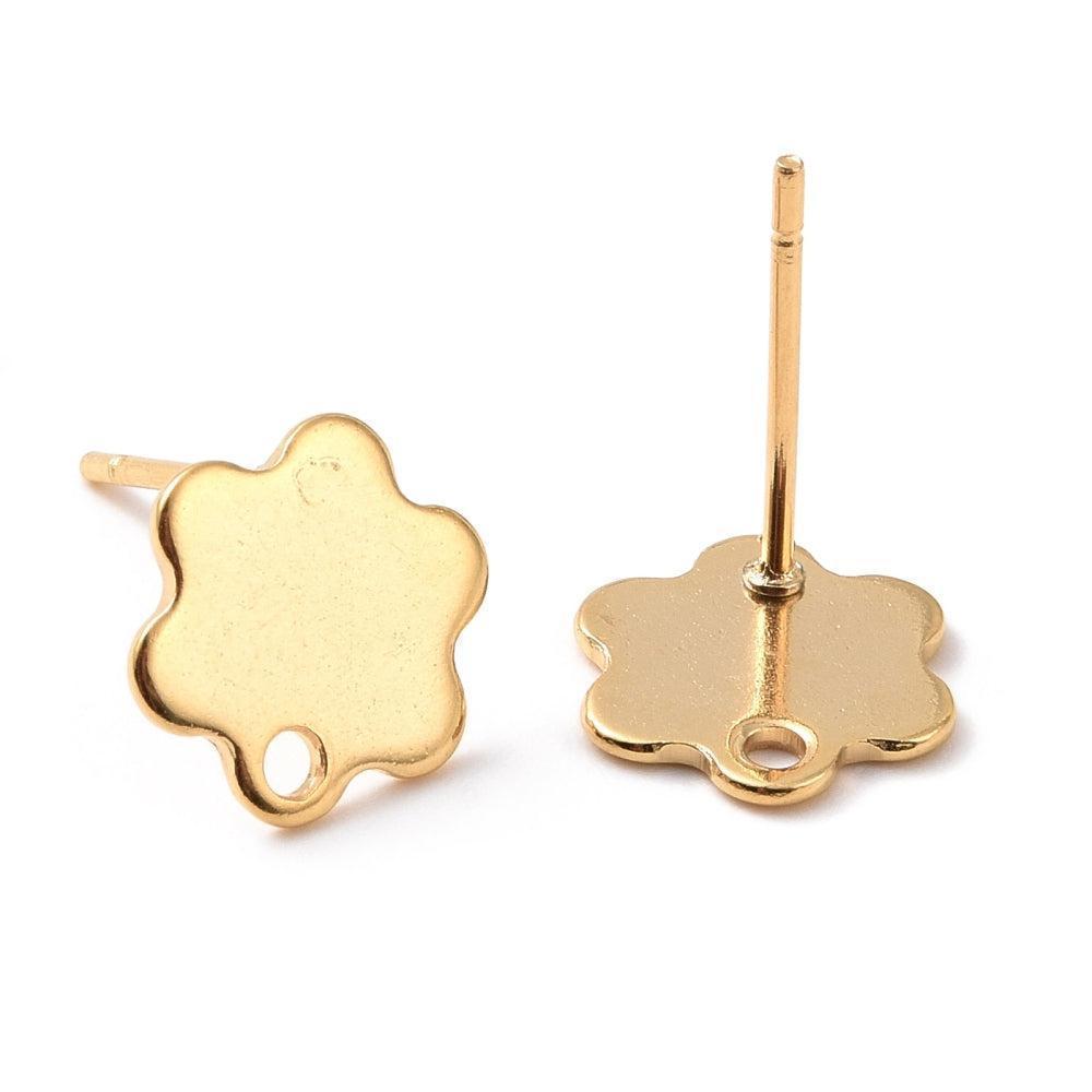 Gingerlily G10487 clous-puces fleur doré 9mm acier paire