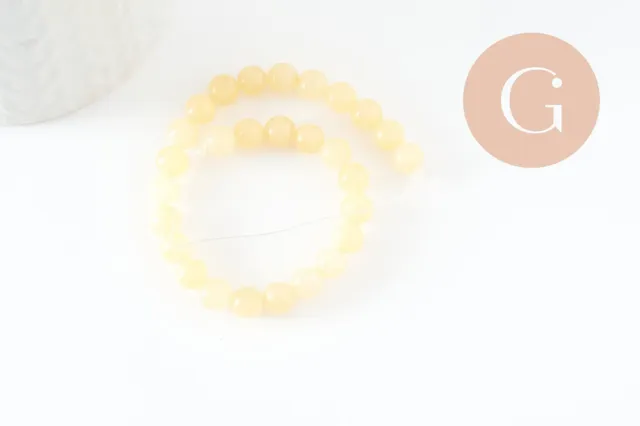 Gingerlily jade G2085 perles rondes jaune clair 6mm fil 19cm