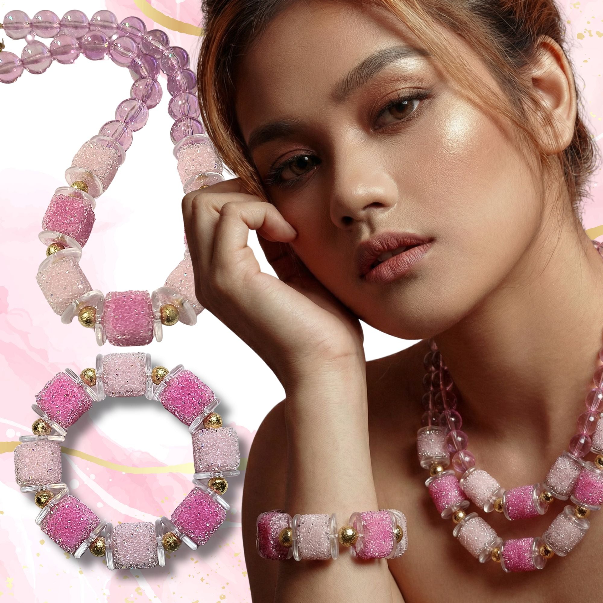 ARTSHOP Bijoux en KITS Guimauve kit bracelet Sucre Rosé