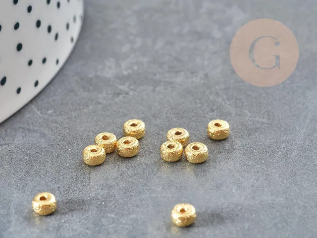 Gingerlily Perles rondelles G9052 perles intercalaires doré x10