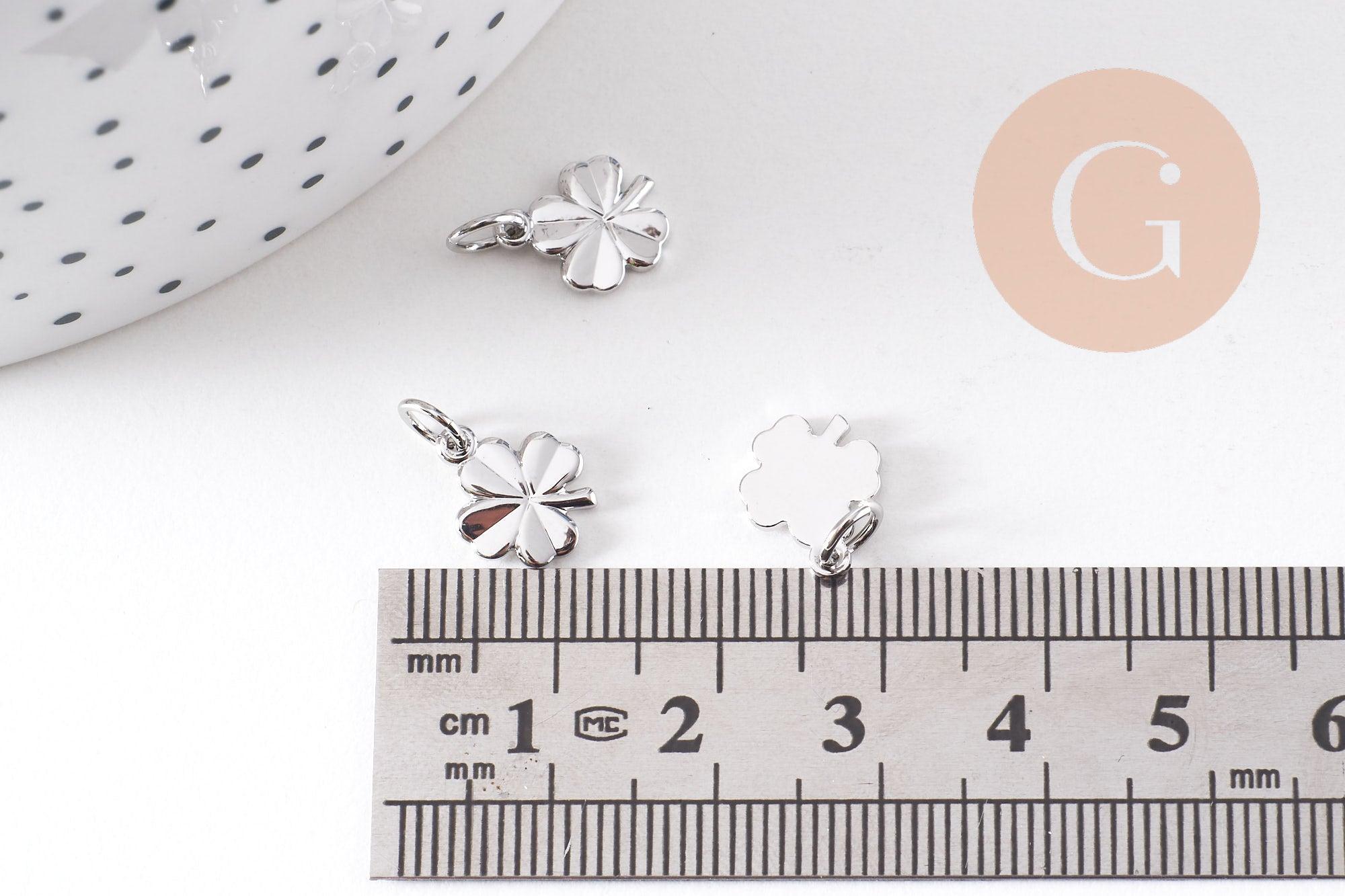 Gingerlily Pendentifs G10516 pendentif trèfle platine 11 mm x2