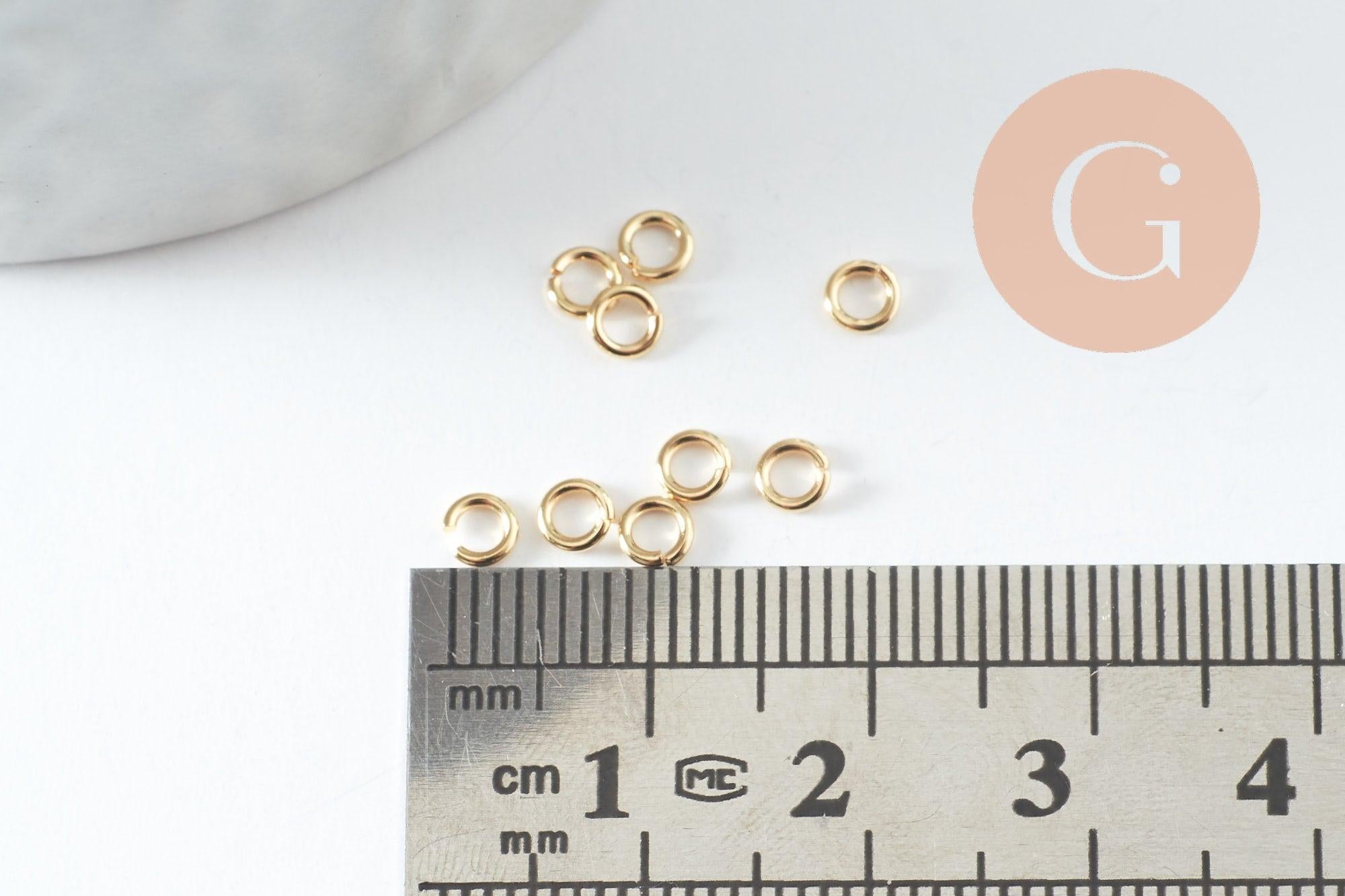 Gingerlily Anneaux ouverts laiton doré 24K 3.5mm x50