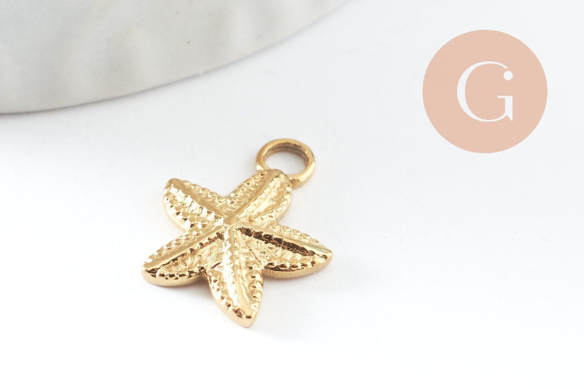 Gingerlily Pendentif étoile de mer acier doré 15.5mm x2 G9855